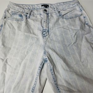 Striped Jean Straight Leg Jeans